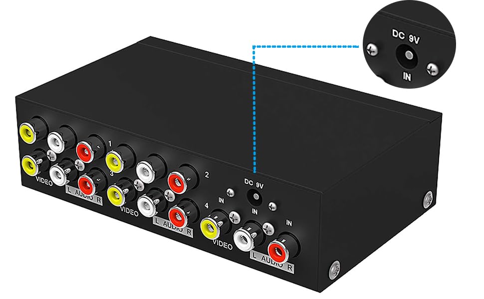 AV Splitter RCA 1 4 Simultaneous Video and Audio Composite Signal Metal Noise Reduction Plug and Play Compatible with Japanese Instruction Manual