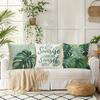 Tropical Vibe Leafy Pillow CoversLiving Room Sofa Cushion Cover, Soft and Comfortable, Bedroom Room Decoration