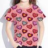 2024 Children's Clothing Girl T-Shirt Short Sleeve Child T-Shirt Vibrant Heart Graphic Casual Kids Summer Clothes Girl Top Tees