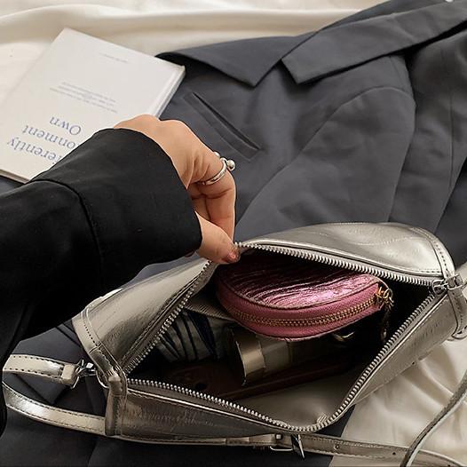 IELGY Женская модная универсальная большая вместительная серебристая сумка через плечо — фото 5