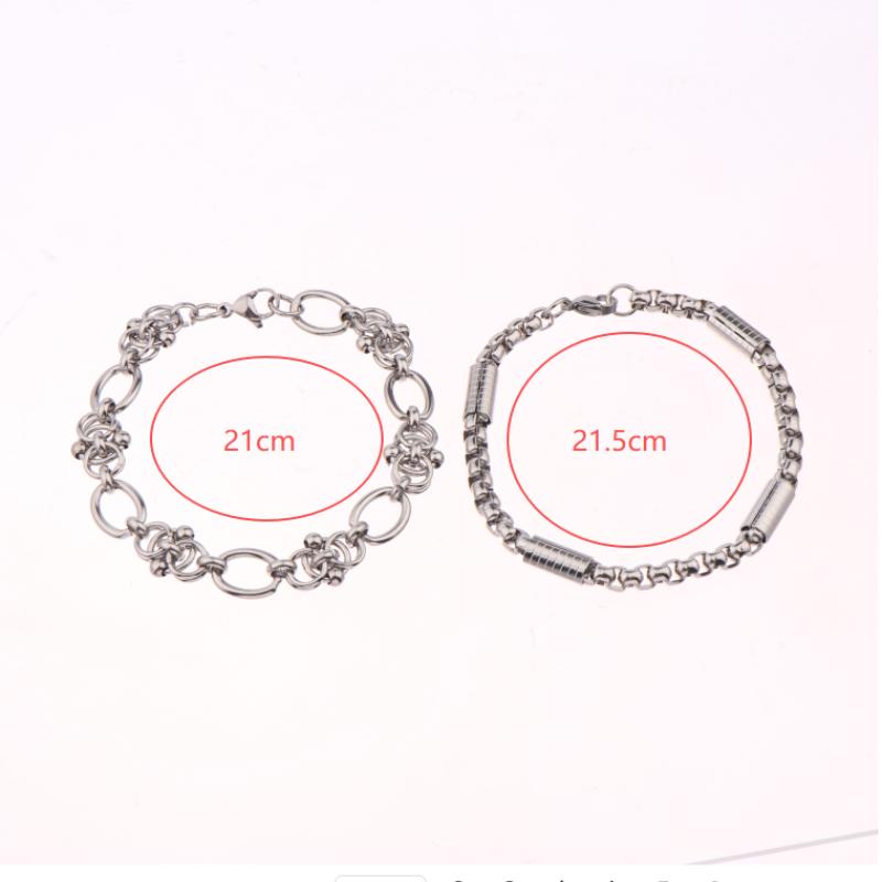 Hip Hop Design Stainless Steel Bracelet For Men Women Kpop Classic Simple Casual Jewelry Gift