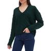 Polo Ralph Lauren Knit Cable V-Neck Long Sleeve Sweater Women sweater Dark-Green 211941579-002