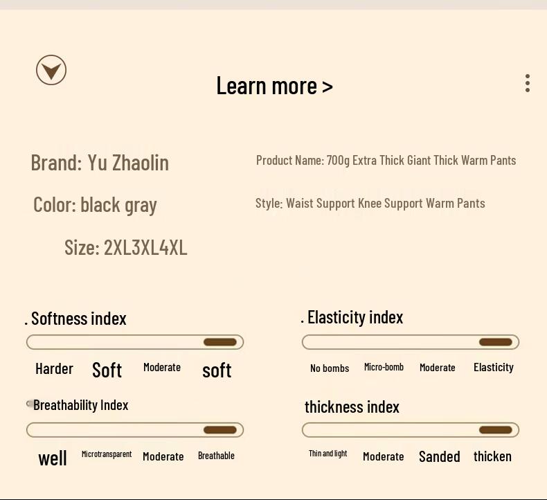 Yuzhaolin Men's Thickened Thermal Pants with Knee Protection