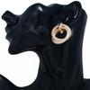 1 Pair Retro Matte Circle Earrings for Women Girl