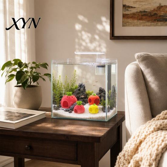 Fruit Aquarium Hide Cave Cave, Apple Pitaya Fish Tank Hideout, 3D Betta Decor Accessories Printed Decorative for And Shrimp Safe Shelter Water Pets
