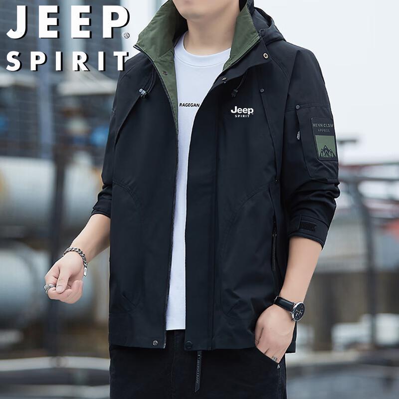 JEEP SPIRIT Men's Hooded Casual Outdoor Jacket
