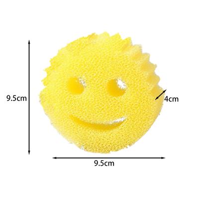 Sponge Kitchen Smiling Sponge Dishwashing Sponge Cloth Strong Scouring Pad Household Kitchen Bathroom Cleaning Wipe Spongesclean