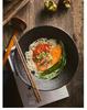 Japanese-Style Ceramic Ramen Bowl - Large Retro Conical Hat Design for Soup, Salad, and Noodles