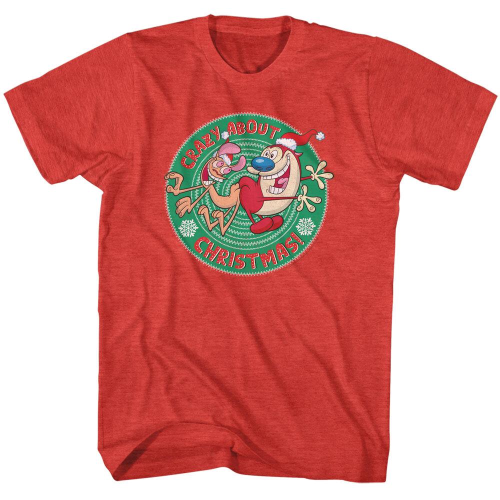 Ren Stimpy Rubbing Butts Crazy About Christmas Men T Shirt S