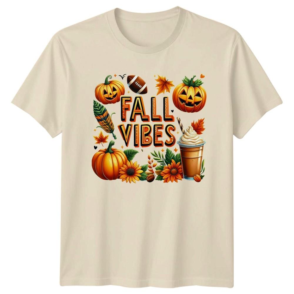 Fall Vibes Unisexs TShirt Halloween Pumpkin Spice Autumn Gift For Her