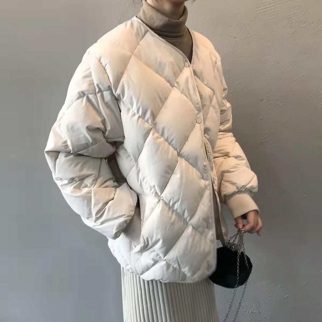 Autumn Winter Single Breasted Coat Women Fashion Solid Warm Quilted Jacket Long Sleeve O Neck Coats Lady Casual Outfit Wear