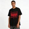 Happy New Year Double Print Casual Crew Neck Graphic Tee Pure cotton T-shirt