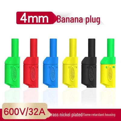 4mm Stackable Safety Banana Plug with Socket, Solder Type