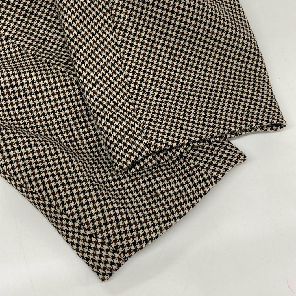 TOMORROWLAND Beige Houndstooth Wool X Silk Collarless Short Jacket Jacket 36 beigeUsed