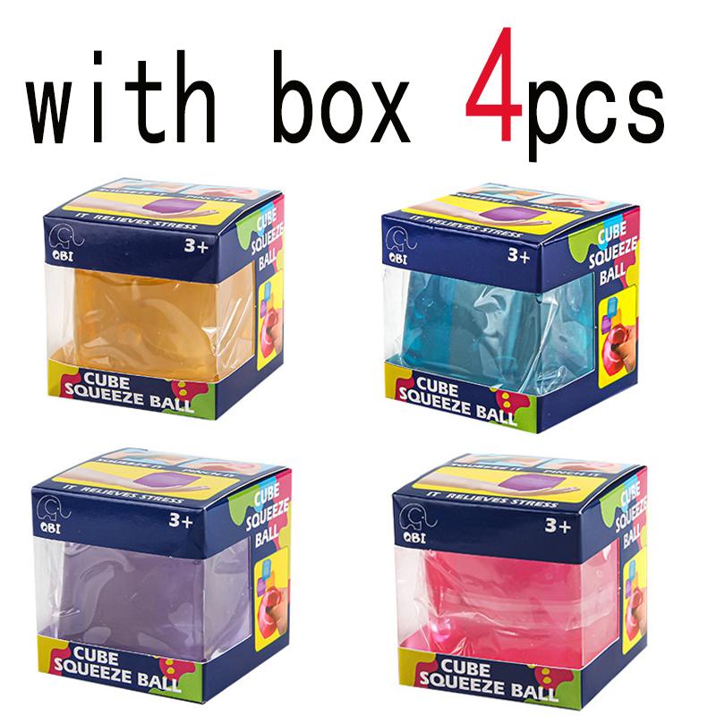 New Squishy Ice Cube Fidget Toy Square Shape Squishy Stress Ball Squeeze Toys Stress Relief Sensory Toy For Kids Adults Gift