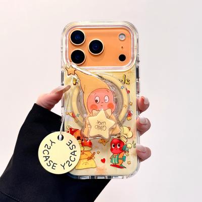 IMD Cartoon Star Man Magnetic Holder for Apple 17promax Mobile Phone Case 14/15 Anti-fall Protective Cover 13