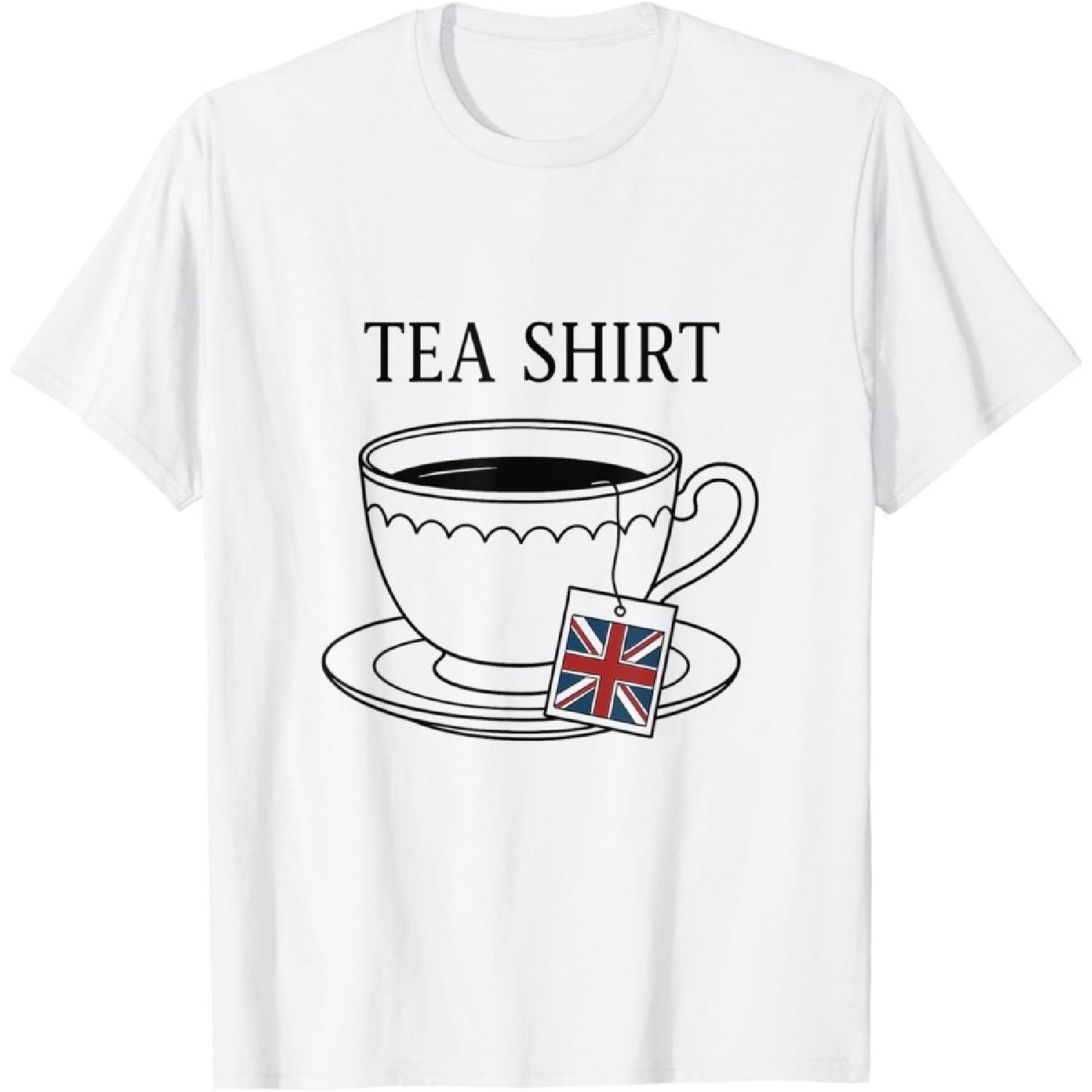 Футболка с изображением британской чайной чашки и флага Union Jack, новинка, футболка с флагом Великобритании S белый