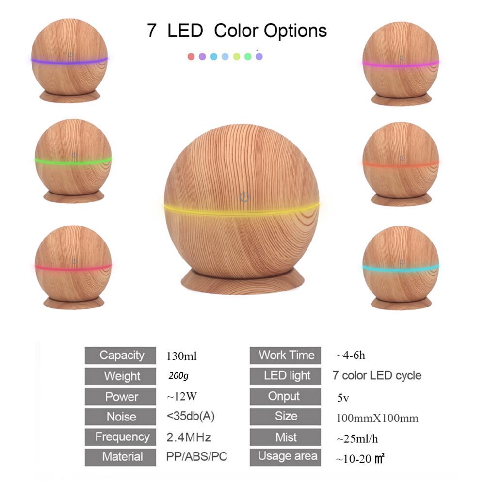 Diffuseur d'huile aromatique Humidificateur d'aromathérapie à LED
