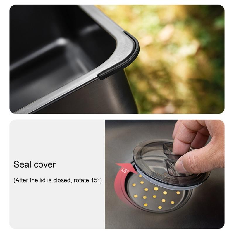 Dishwashing Sink Stainless Steels Wash Basin Picnics Wash Hand Washing Tank Outdoor Camping Kitchen Supply Easy To Use