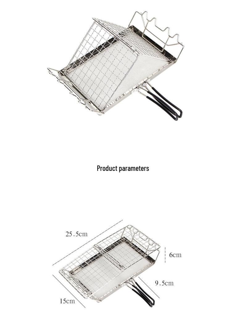 Portable Stainless Steel Folding Toaster Rack for Camping and Grilling