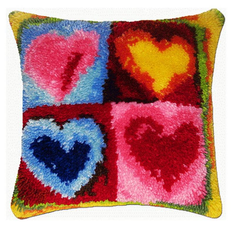 Stickerei Knüpfhaken DIY Handgestricktes Besticktes Kissen Knüpfpaket Unfertige Knüpfhaken Teppich Kits Smyrna Paket Teppich DIY