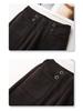 Women's High-Waist Khaki Wool Blend Flared Pants - 2024 Autumn/Winter Style