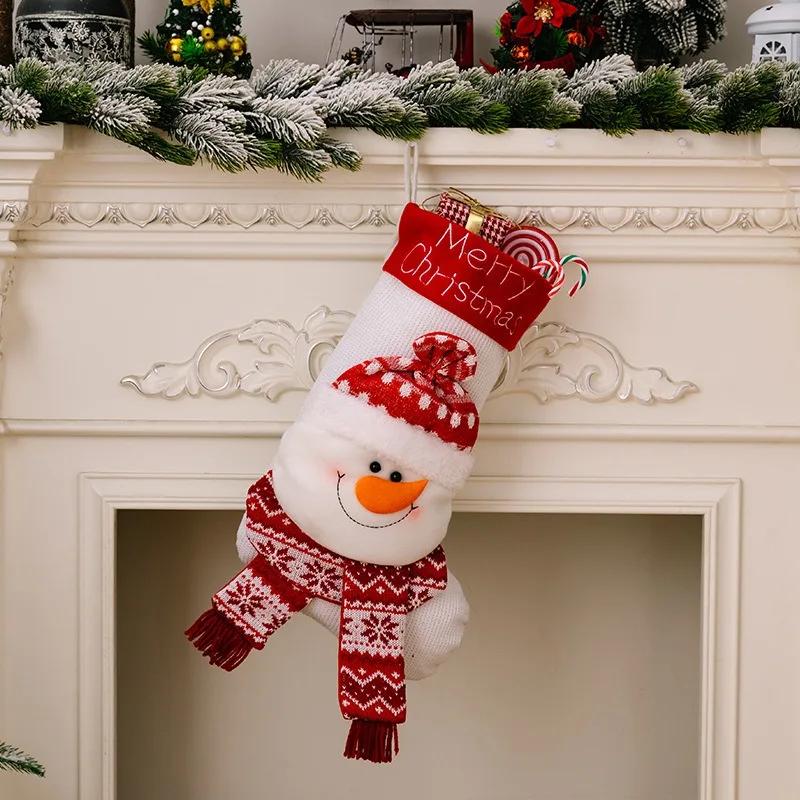 41*20 Extra Large Christmas Stocking Santa Claus Reindeer Snowman Xmas Stocking Red and White Gift Bag Xmas Tree DIY Decoration