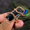 Schwarzer Onyx Handgefertigter Kupferdraht Wickel Schmuck Ring Größe 5.5 j9Y68