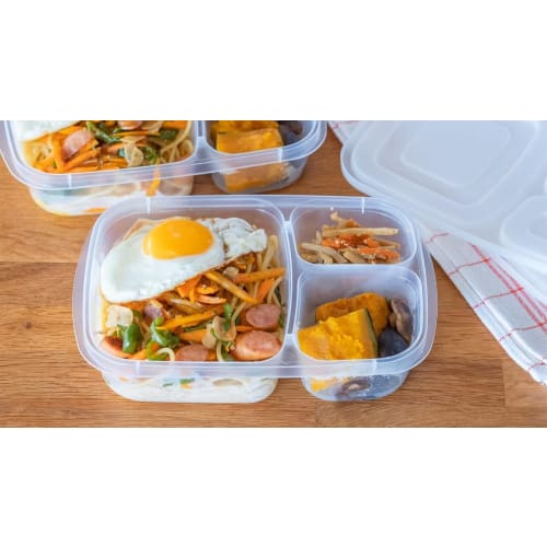 Set of 2: Prepared Lunch Boxes, White, Bento Boxes