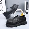 Summer men's sandals hand-woven hollow breathable derby shoes men's high-end business casual big head leather shoes
