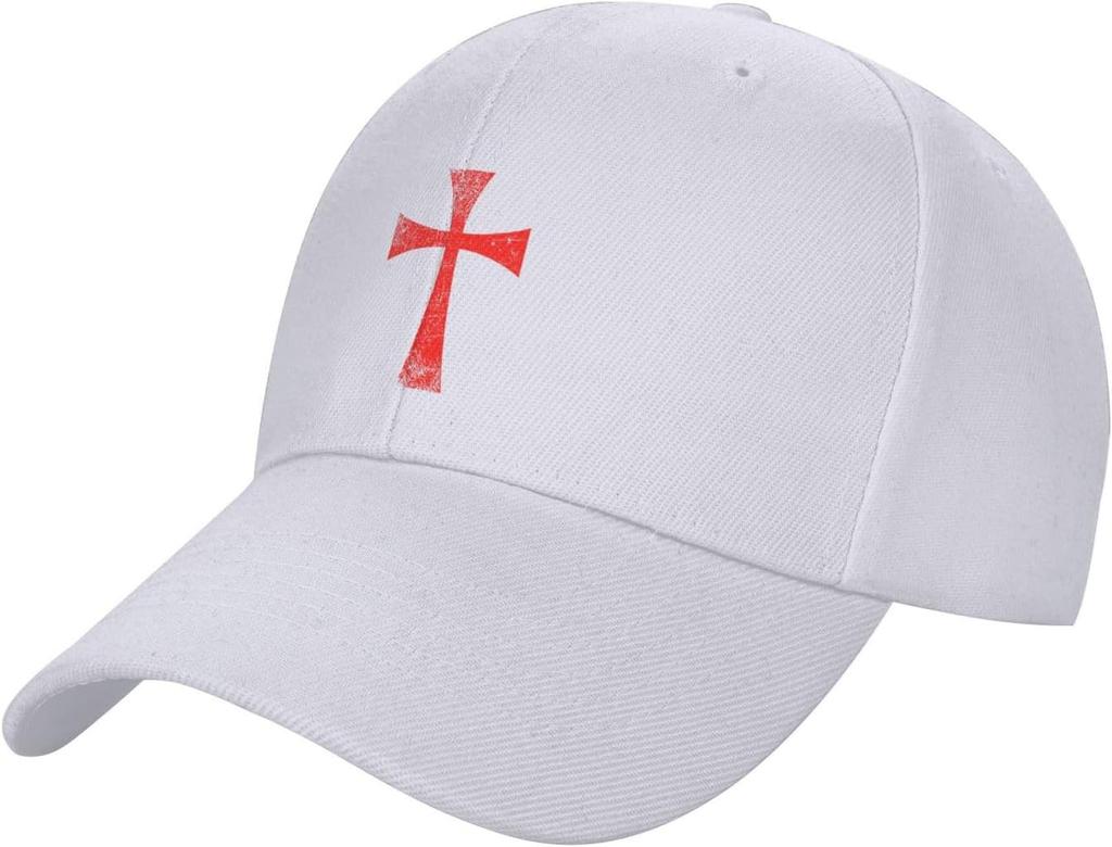 Crusader Knight Templar Cross Black Baseball Cap Unisex Adjustable Casual Dad Hat