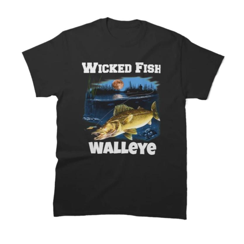 Wicked Fish Walleye Fisherman Fishing TShirt 100 Cotton ONeck Short Sleeve Summer Casual Mens Tshirt Size S3XL S