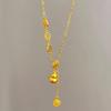 Golden Ruyi Gourd Necklace: Auspicious Fu Character Pendant Clavicle Chain - Perfect Gift for Girlfriend