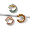 Fashion C Shape Round Cartilage Clip Earrings For Women Fake No Pierced Earrings Crystal Rhinestone Geometric Jewelry Gold