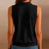 Women’s Sleeveless Button Front Collared Loose Fit Shirt Top with Classic Lapel Design for Casual and Office Wear