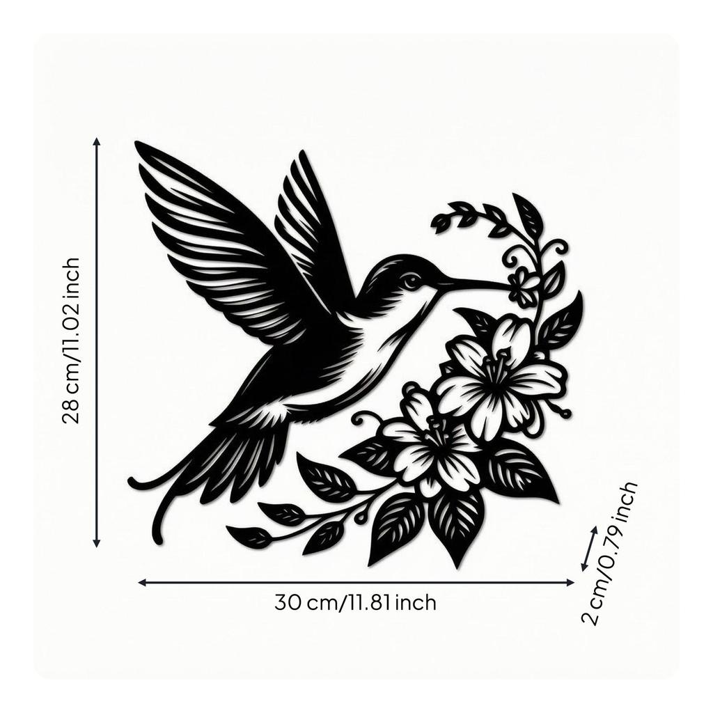 Metal Hummingbird Wall Artistic natureInspired Silhouette Decor