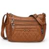 Women's Soft Leather Bag Vintage Mother Bag PU Large Capacity Middle-Aged Shoulder Crossbody Bag