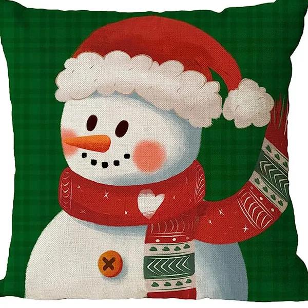 Merry Christmas Decor Cushion Cover x cm Pillow CaseCartoon Reindeer Santa Claus Printed Throw Pillowcase Linen Pillow Cover