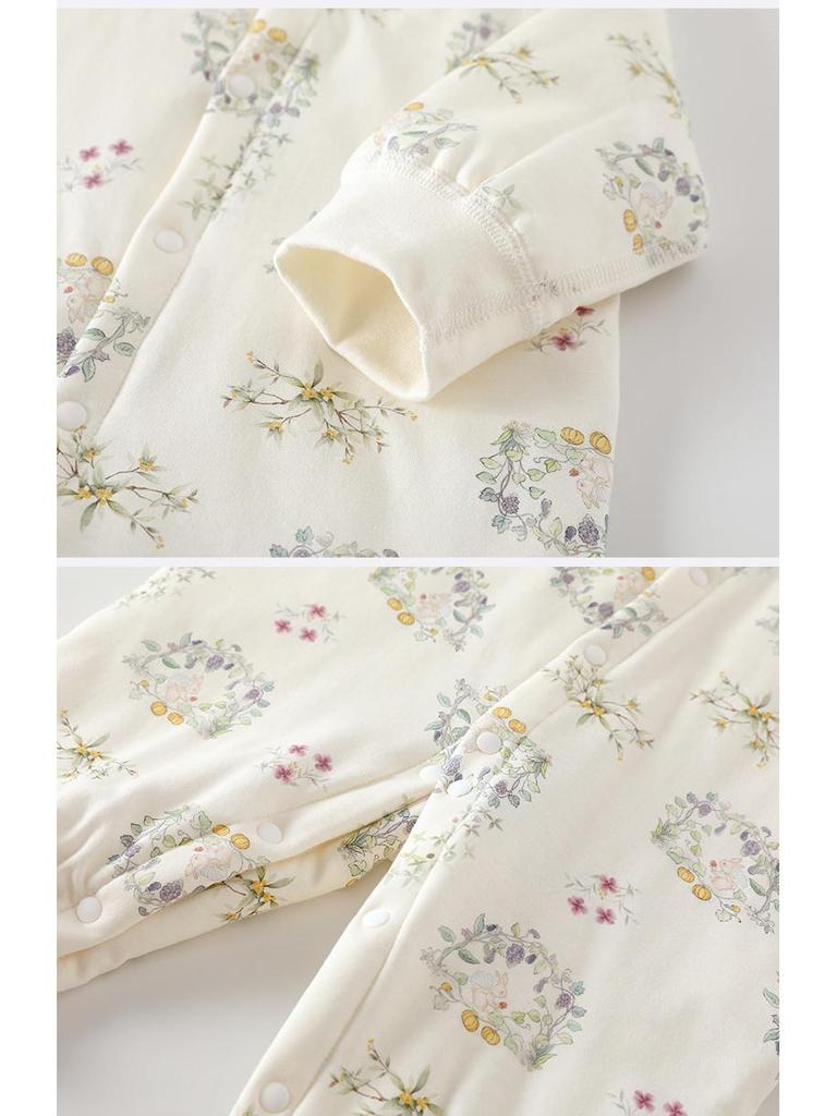 Unisex Baby Quilted Cotton Jacket & Jumpsuit - 120g Warm Autumn/Winter Bodysuit for Infants