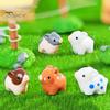 6 ks Mini Pig Figurka Pryskyřice Miniaturní Prase Ornament Planter Dekor Cartoon Mini Pig Socha pro mech Mikrokrajinka Pohádkové zahradní doplňky