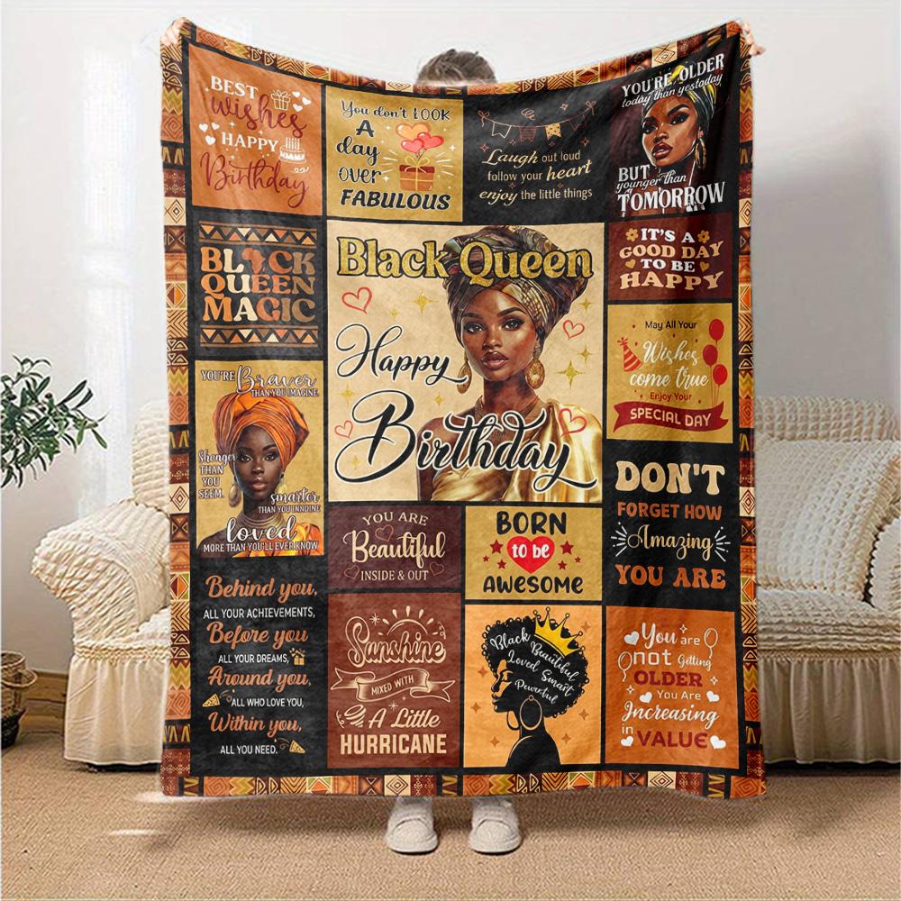 Birthday Quotes Collage Multi-purpose Blanket Durable Comfort Throw Bed Picnics All-Season Use Best Holiday Gift for Friends, Family Y30