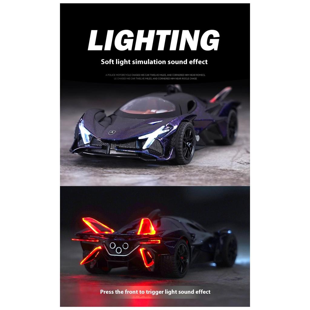 1/32 Scale Apollo EVO Alloy Toy Model - Futuristic Design, Sound & Light Effects, Spring Action - Ideal for Kids' Play