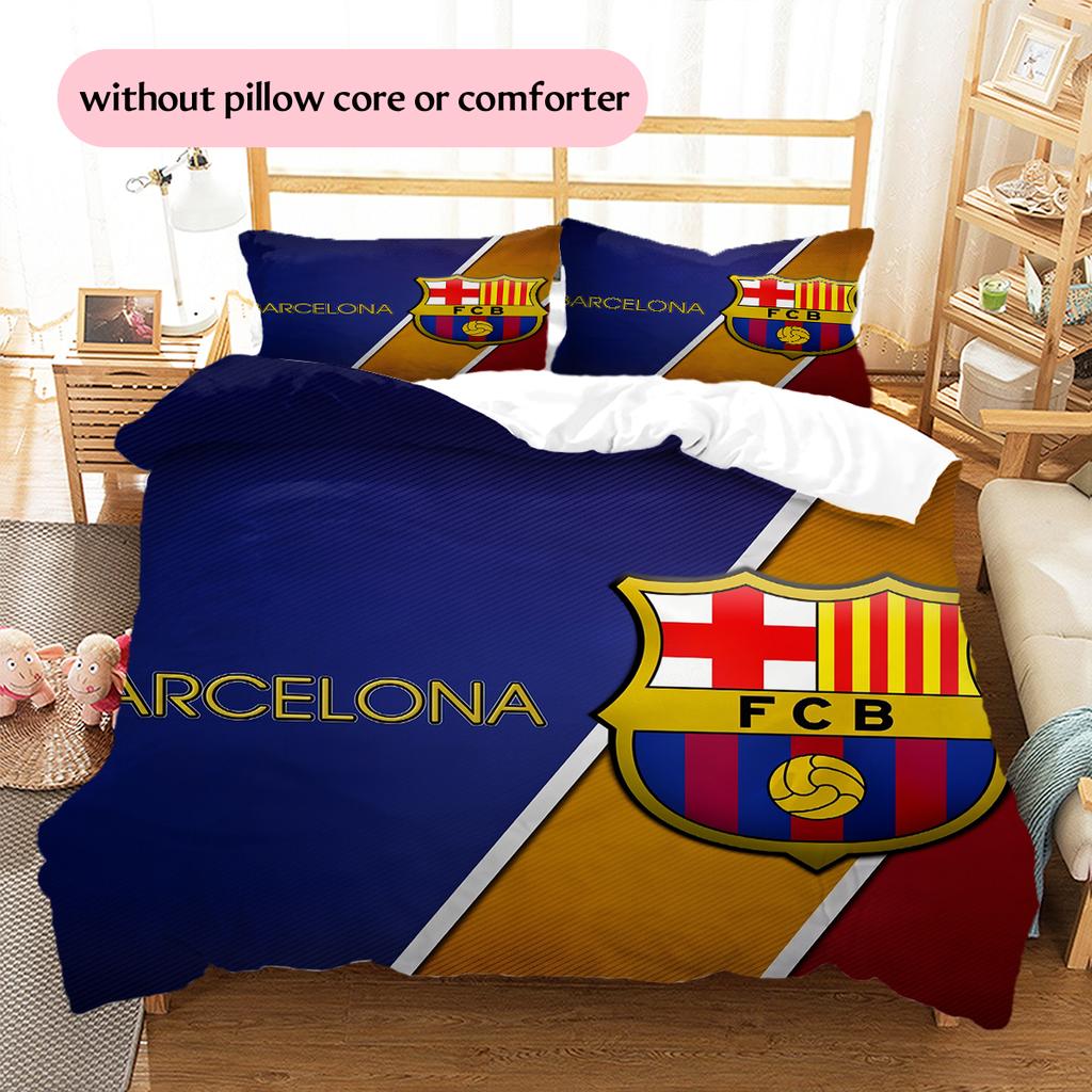 Povlečení s motivem FC Barcelona Domácí dekorace Narozeninový dárek (1 * povlak na přikrývku + 2 * povlak na polštář, bez výplně)