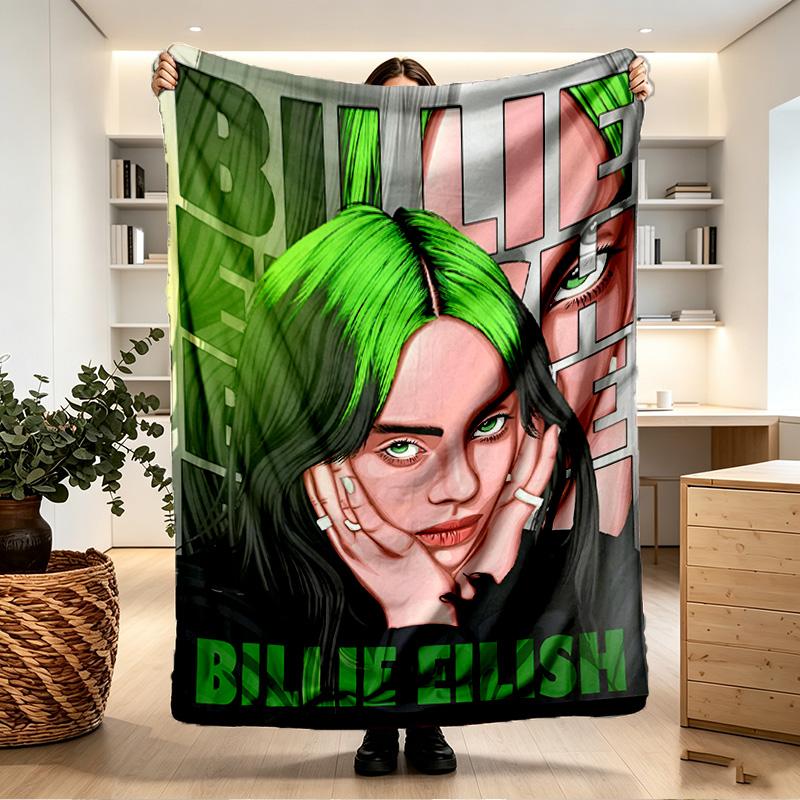 Billie Eilish Print Blanket - Soft & Comfortable, for Bedroom, Travel, Sofa, Home Decoration - Birthday Christmas Gift for Friend