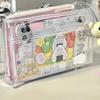 Large Capacity Transparent Pen Bag Clear Cosmetic Bag Portable Stationery Organizer  Students Use