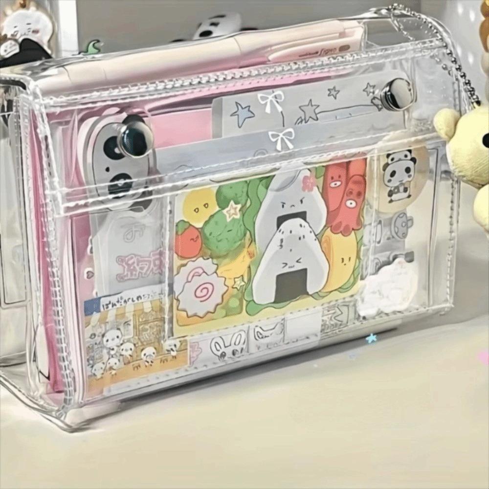 Clear Toiletry Organizer Bag PVC Cosmetic Bag Portable Transparent Pen Bag  Travel Essential