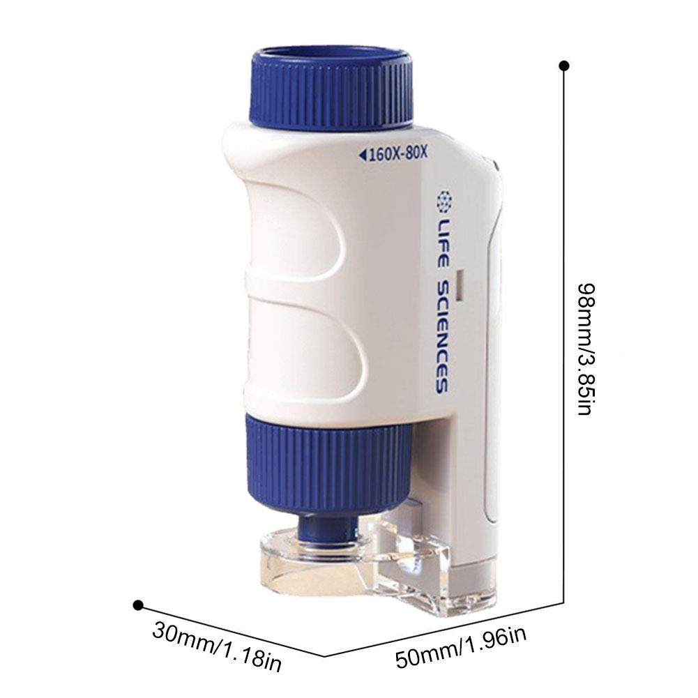 60X-120X Mini Pocket Microscope Handheld Microscope Kit Battery Powered Microscope With LED Light Biological Kids Science