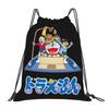 Custom D-Doraemones Drawstring Backpack Women Men Gym Sport Sackpack Foldable Cartoon Training Bag Sack
