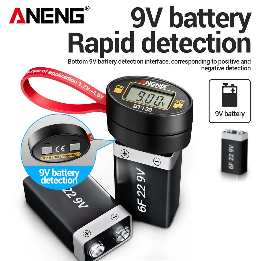 2026 Portable ANENG BT138 Magnetic Digital Battery Tester Battery Detector Capacity Lithium Tester Display Checkered Analyzer AAA AA Button Cell Test