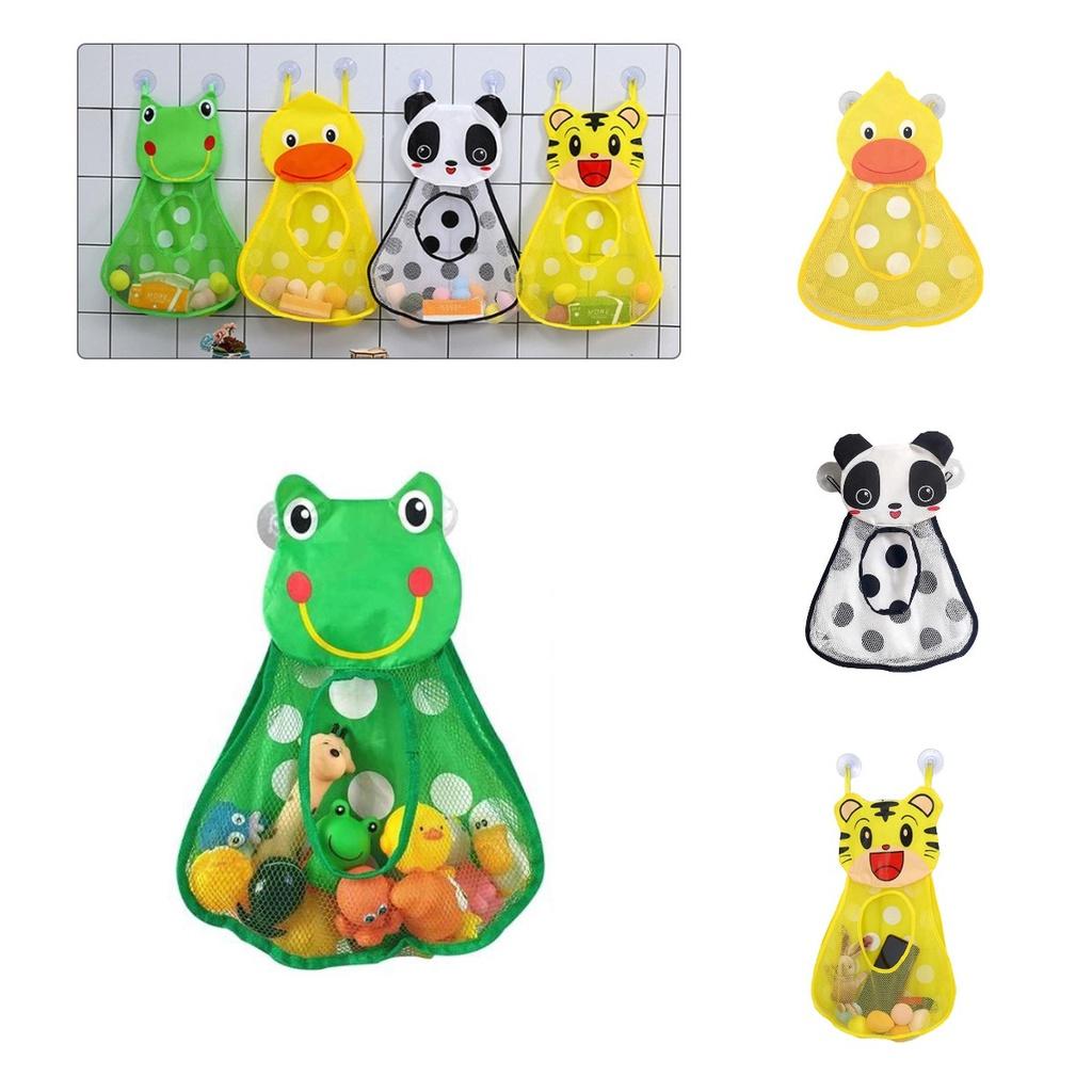 Panda Cartoon Baby Bath Kids Toy Drain Storage Net Bag Mesh Holder Cup Suction